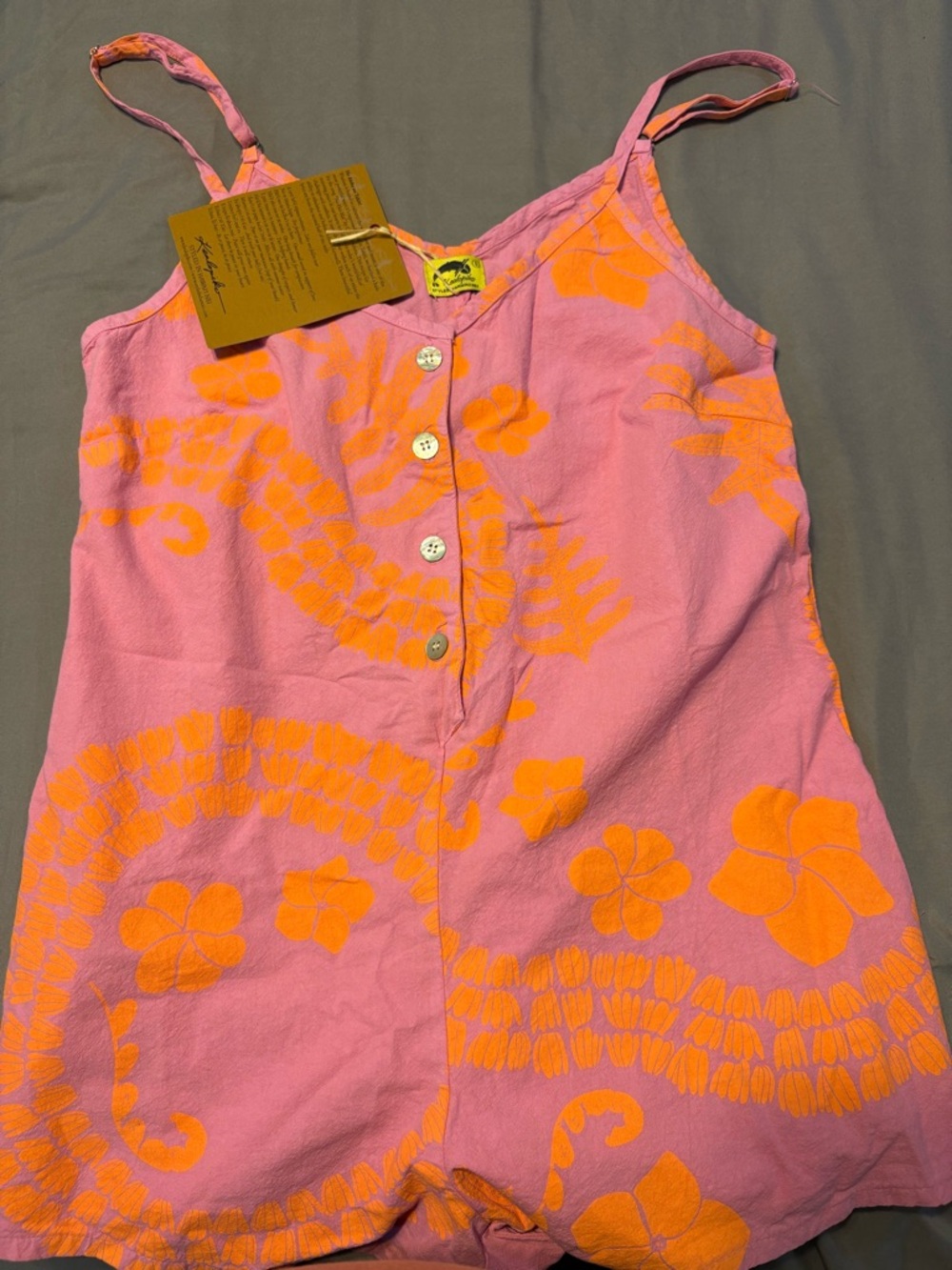 Pink & Orange Floral Button-Front Sundress